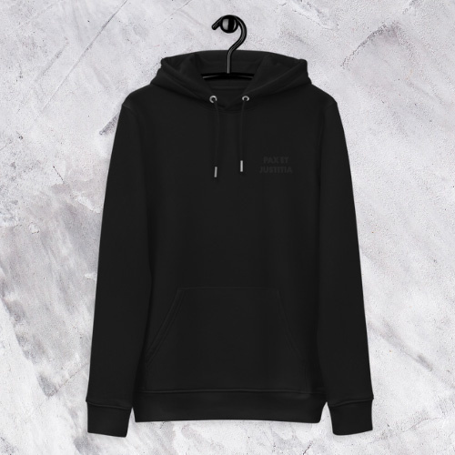 All-Black Minimalist Hoodie – Pax et Justitia