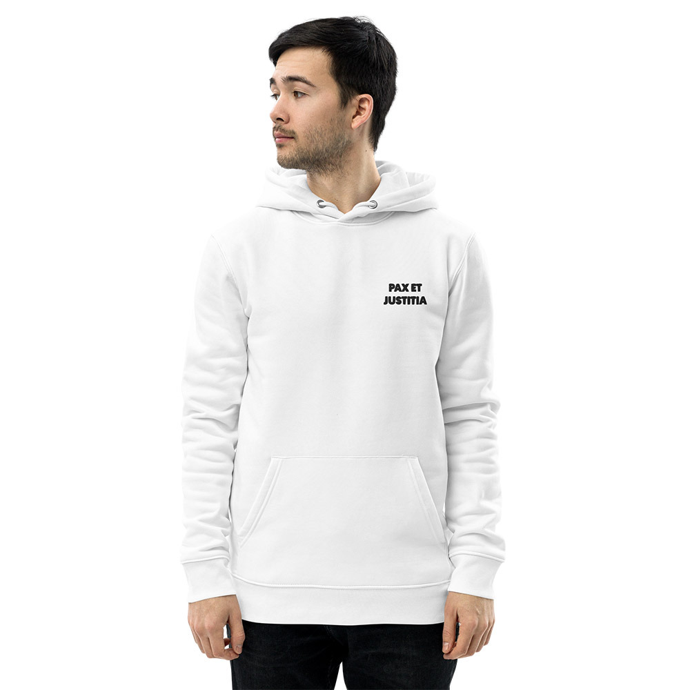 White Minimalist Hoodie – Pax et Justitia