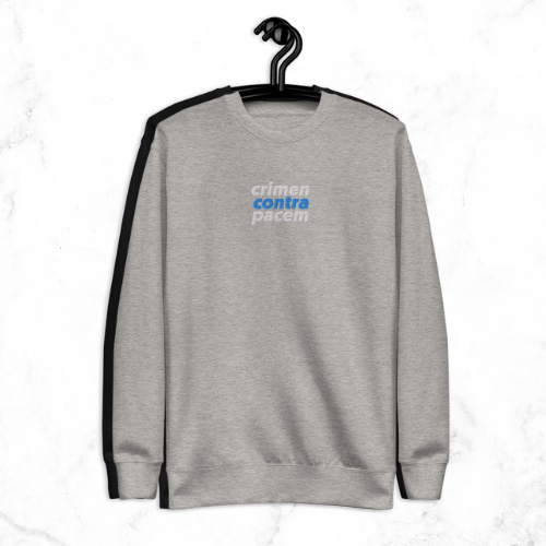 International Justice Light Grey Sweatshirt – Crimen Contra Pacem